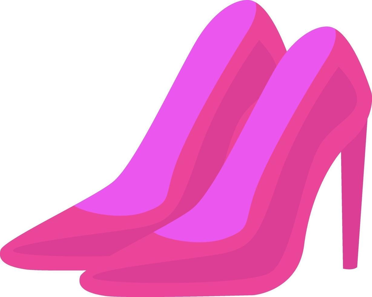 roze vrouw hakken, illustratie, vector Aan wit achtergrond