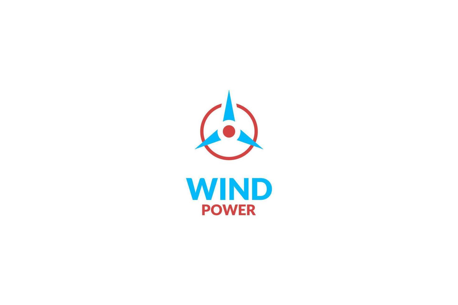 wind macht logo ontwerp vector illustratie idee