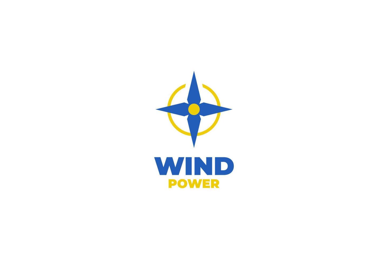 wind macht logo ontwerp vector illustratie idee