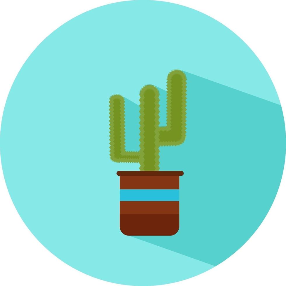 cactus in een pot, illustratie, vector Aan een wit achtergrond.