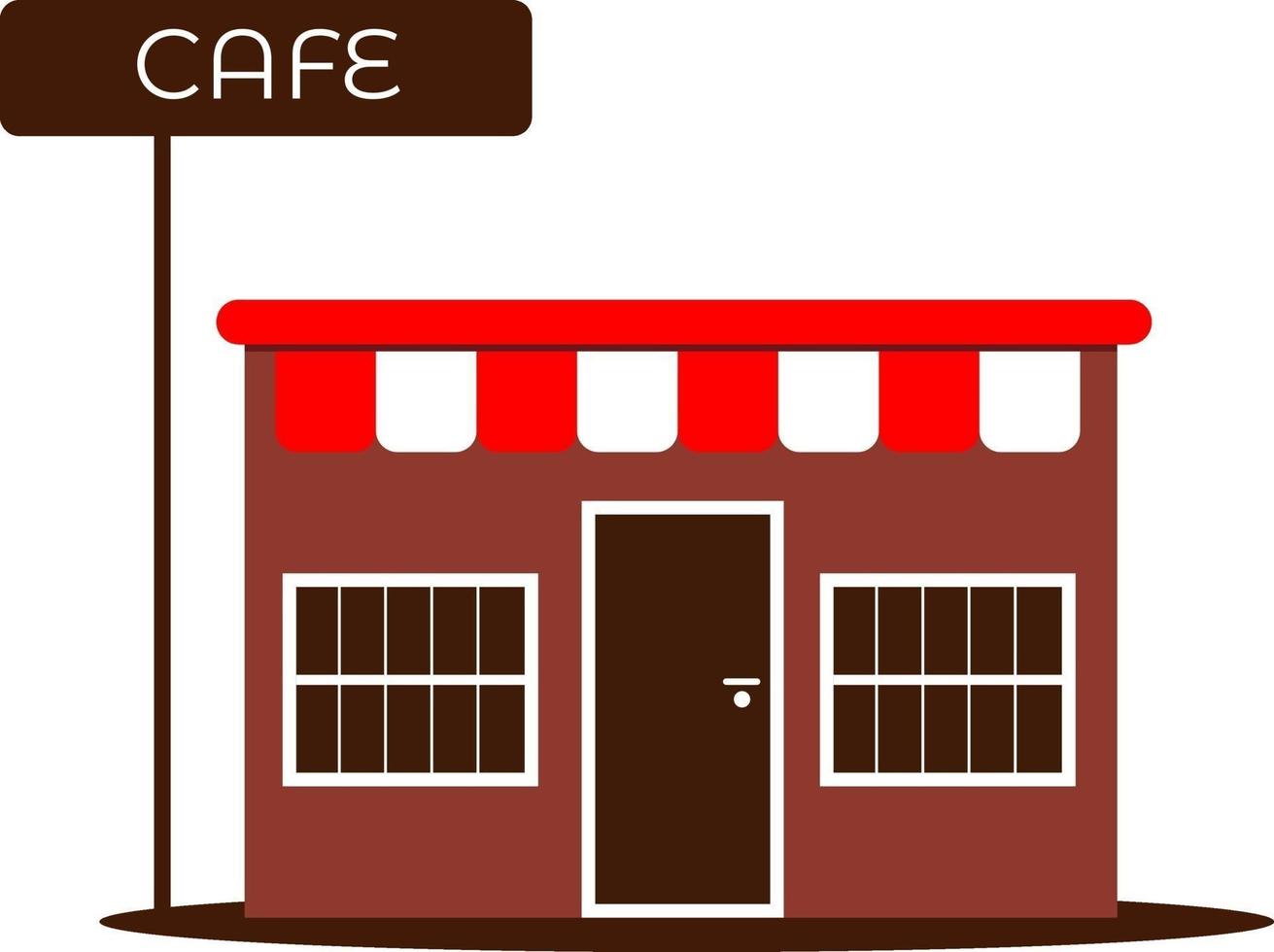 heel klein cafe, illustratie, vector Aan een wit achtergrond.