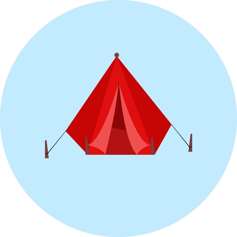 camping tent, illustratie, vector Aan een wit achtergrond.