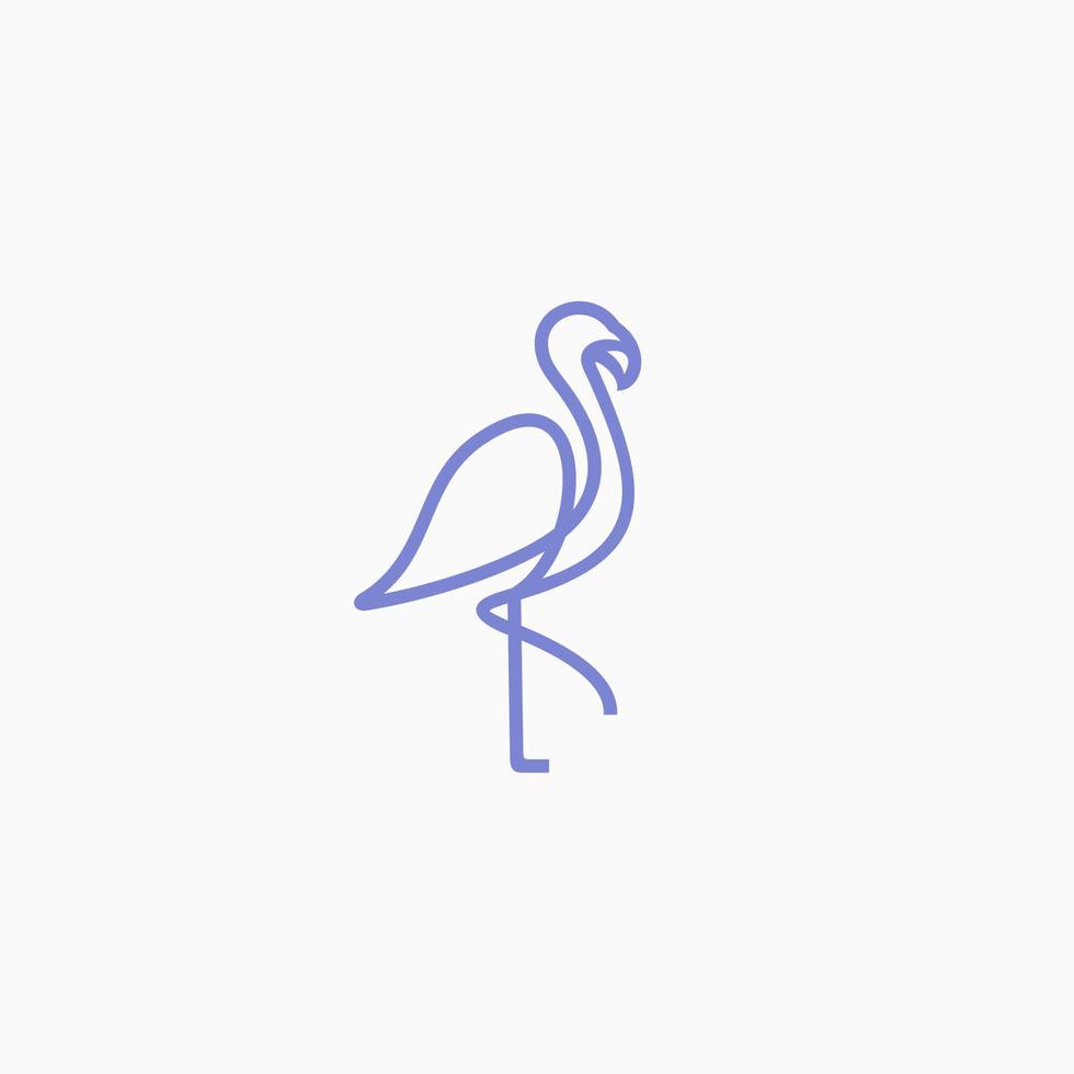 flamingo logo vector icoon lijn illustratie