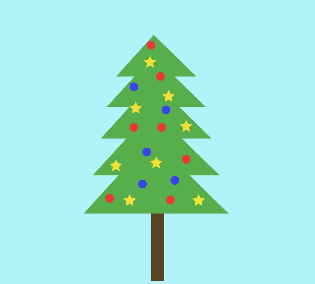 Kerstmis boom, illustratie, vector Aan een wit achtergrond.