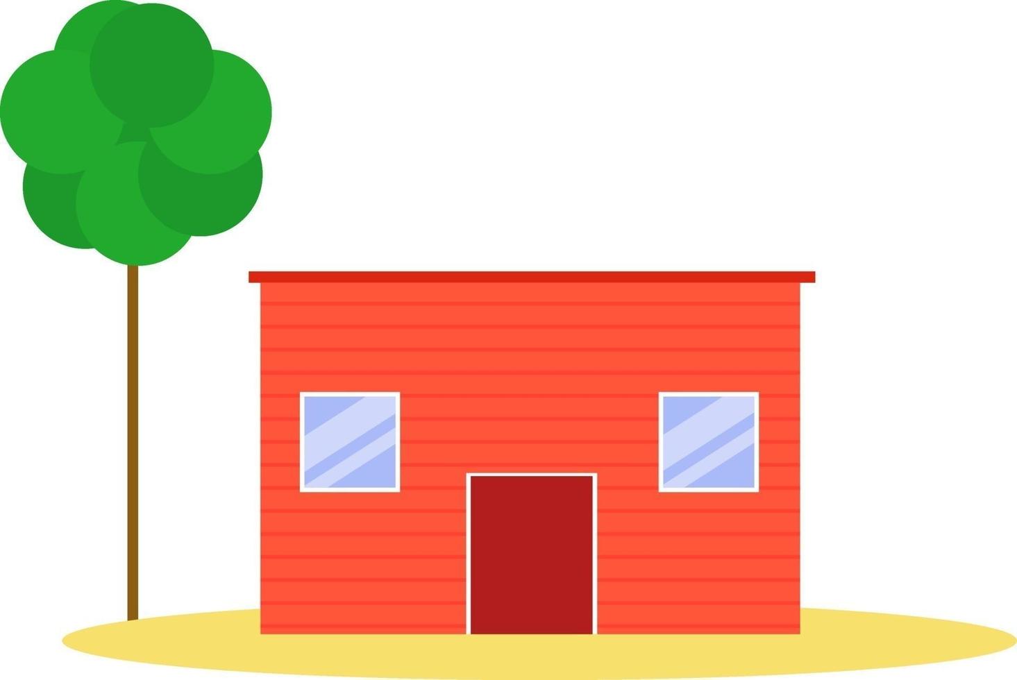 boerderij huis, illustratie, vector Aan een wit achtergrond.