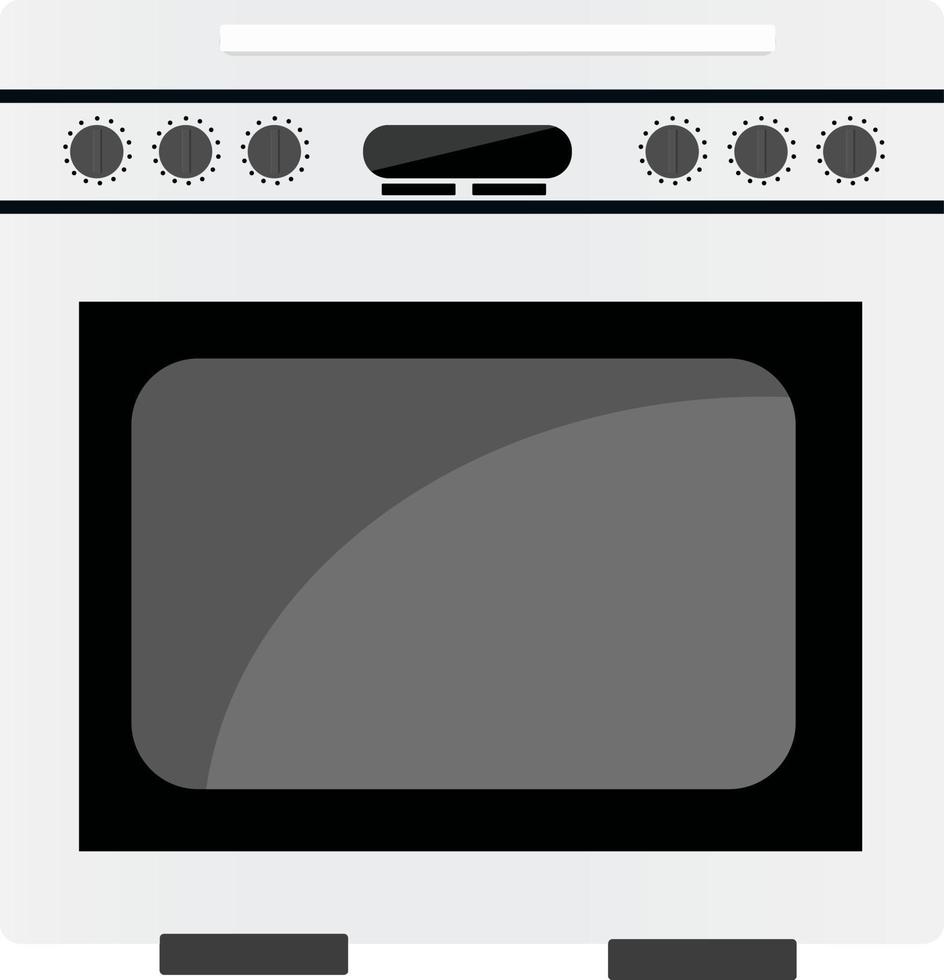 gas- fornuis oven, illustratie, vector Aan een wit achtergrond.