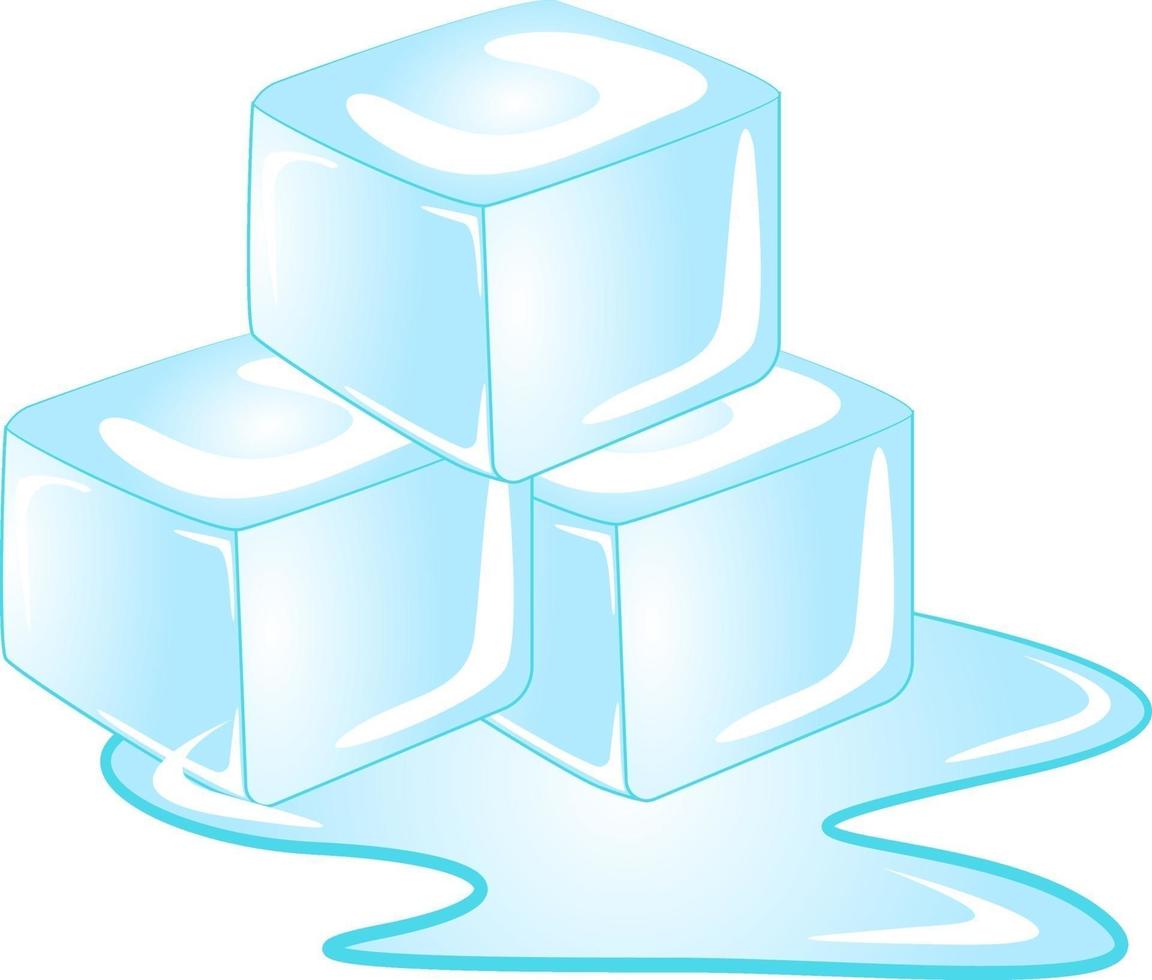 ijs kubussen, illustratie, vector Aan een wit achtergrond.