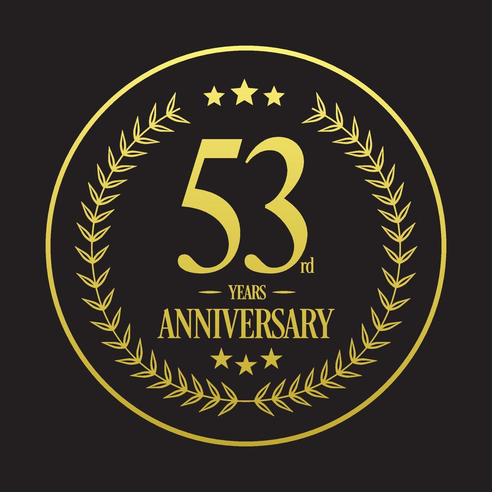 luxe 53ste verjaardag logo illustratie vector.vrij vector illustratie vrij vector