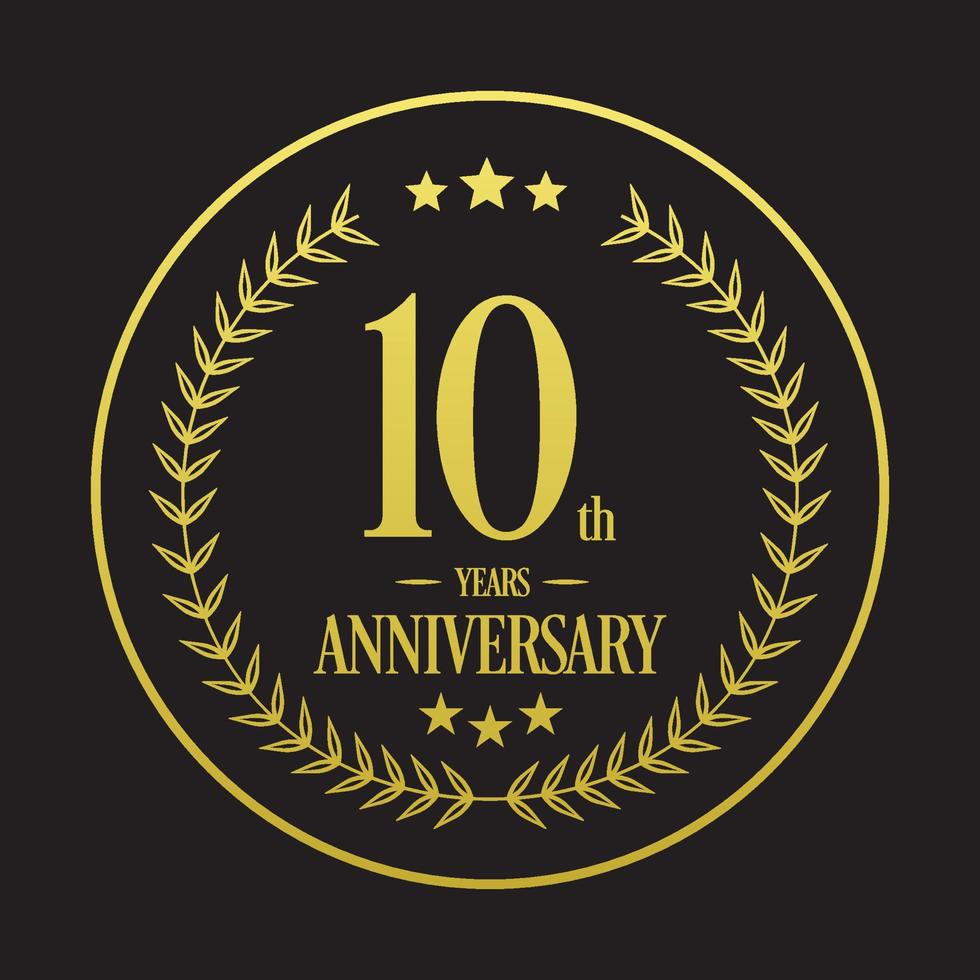 luxe 10e verjaardag logo illustratie vector.vrij vector illustratie vrij vector