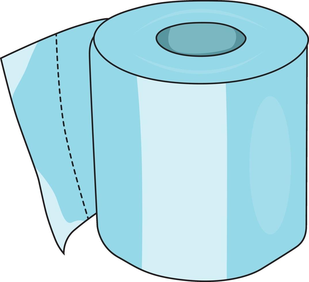 toilet papier, illustratie, vector Aan een wit achtergrond.