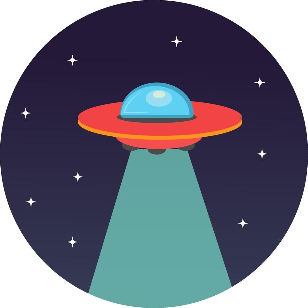 ruimte ufo, illustratie, vector Aan een wit achtergrond.