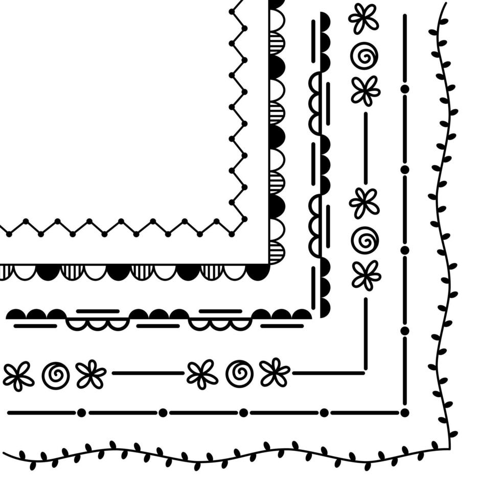 vector illustratie van decoratief kozijnen. hand- trek kaders