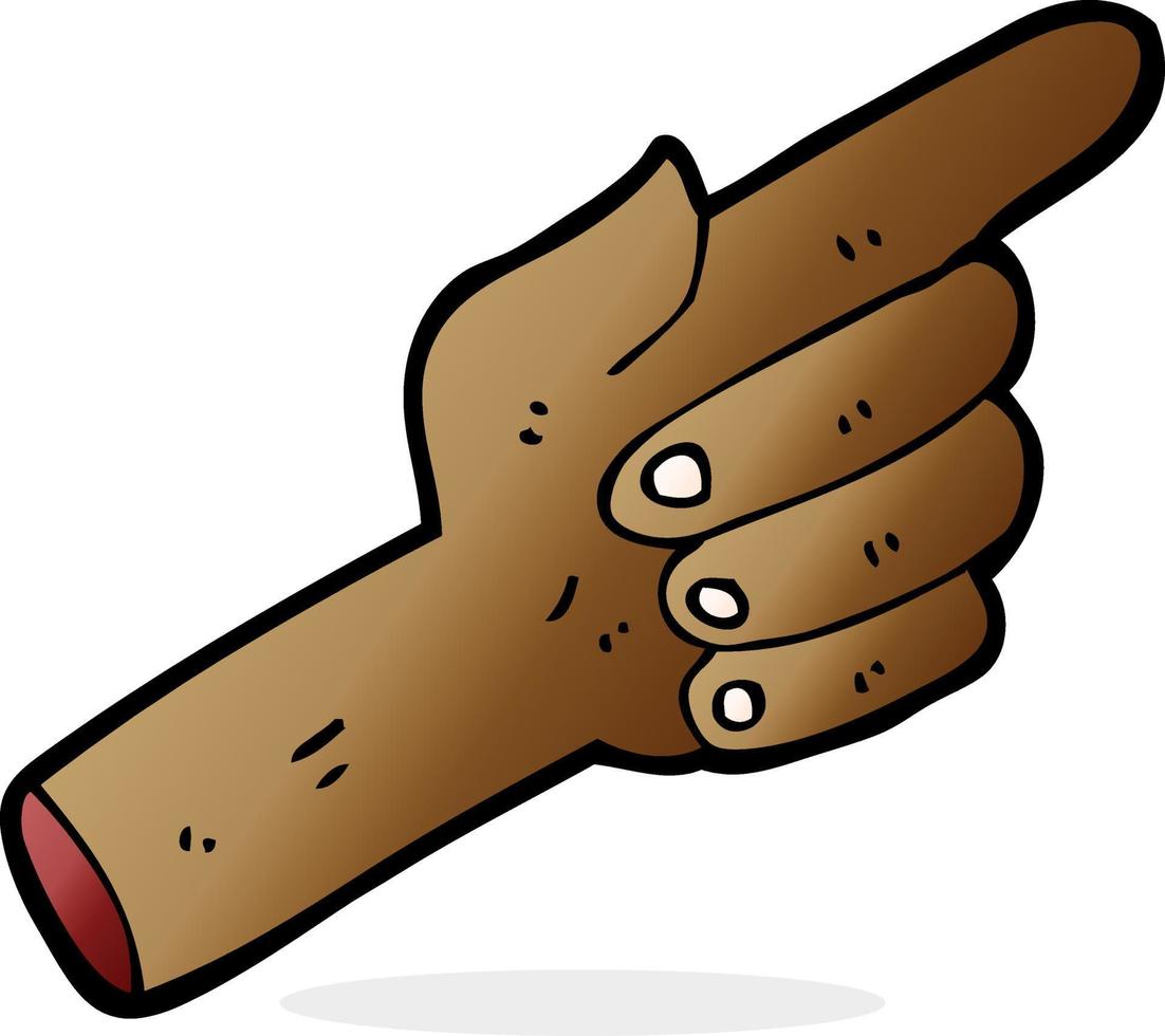 cartoon wijzende hand vector