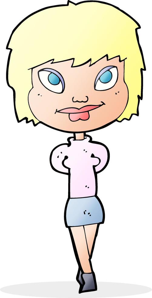 cartoon gelukkige vrouw vector