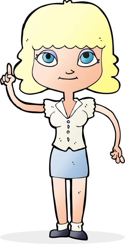 cartoon vrouw met idee vector