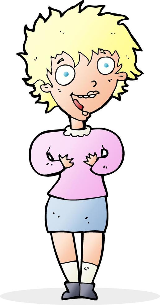 cartoon opgewonden vrouw vector