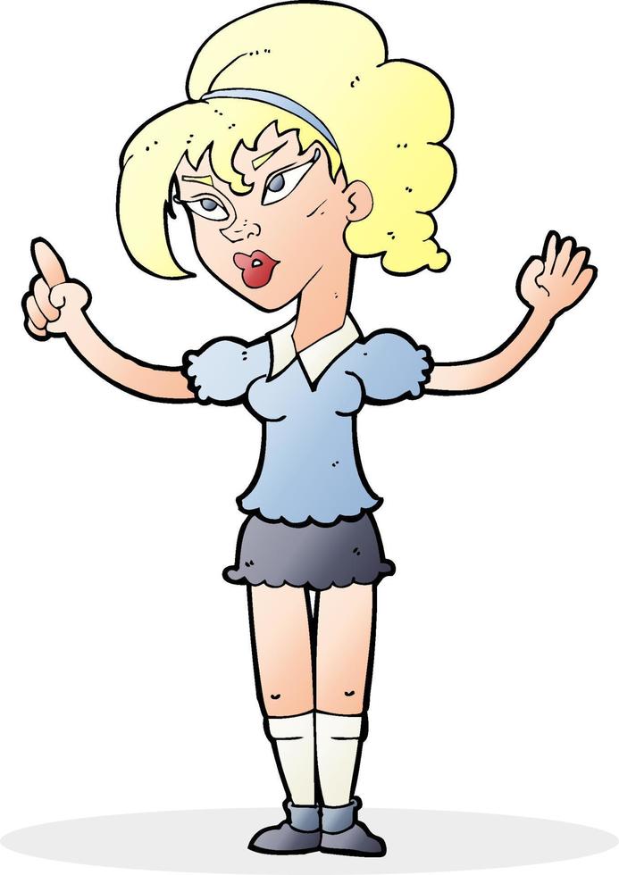 cartoon vrouw met idee vector