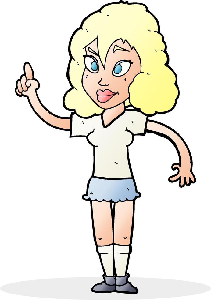 cartoon mooie vrouw met idee vector