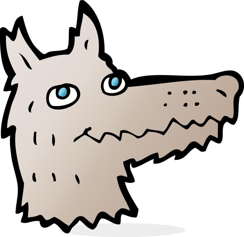 tekenfilm wolf hoofd vector