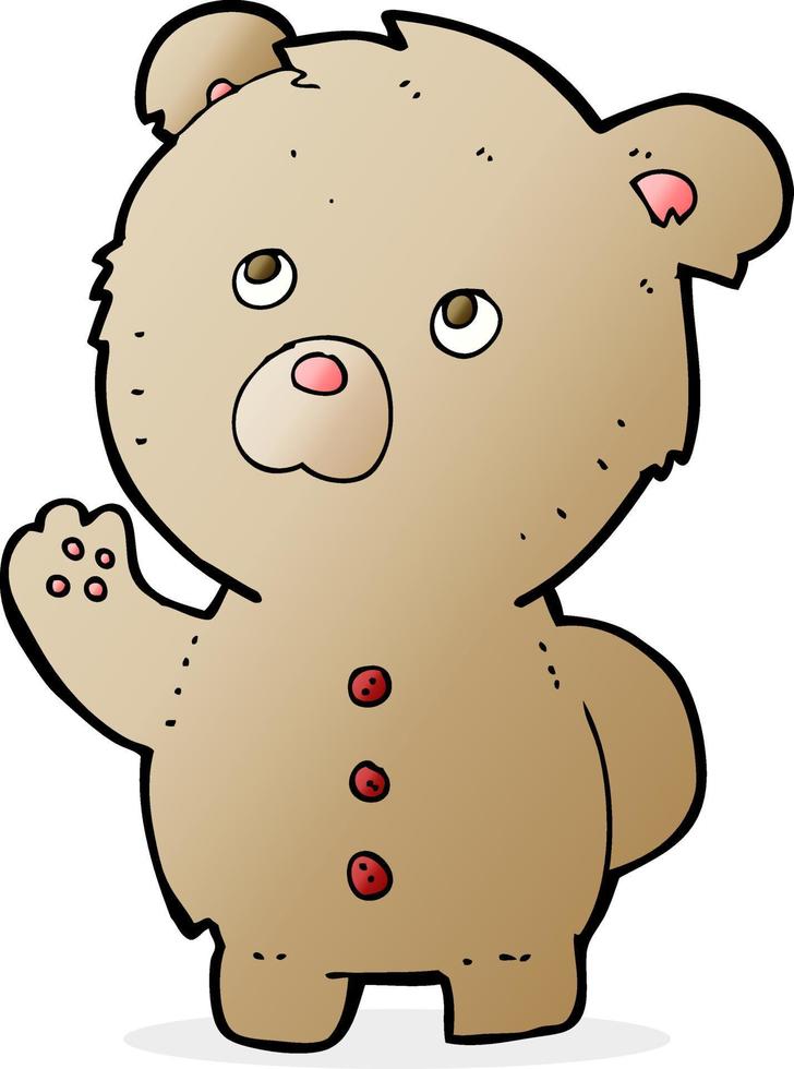 tekenfilm golvend teddy beer vector