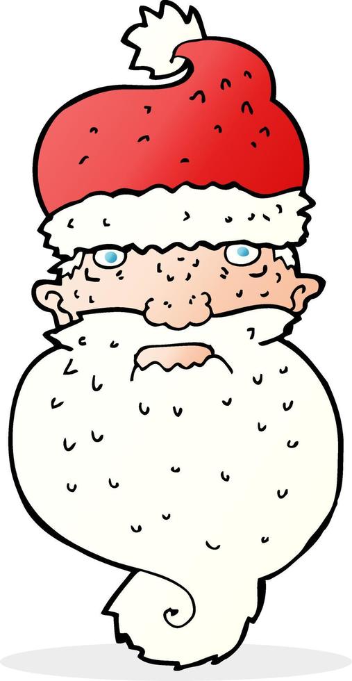 tekenfilm grimmig de kerstman gezicht vector