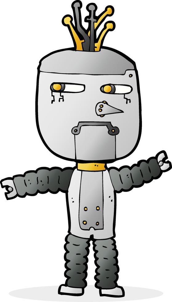 cartoon zwaaiende robot vector