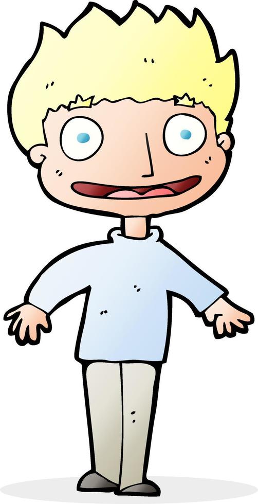 cartoon opgewonden jongen vector