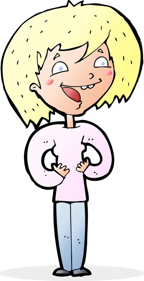 cartoon opgewonden vrouw vector