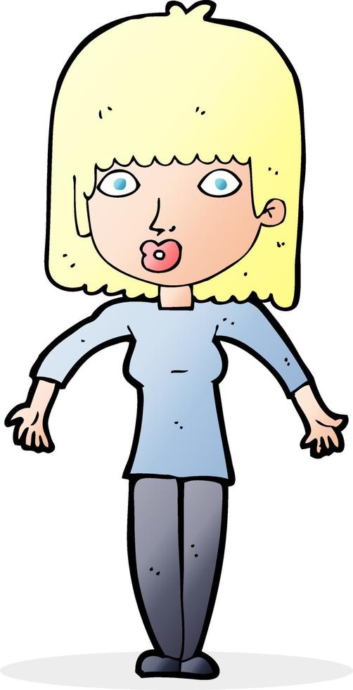 cartoon vrouw schouderophalend vector