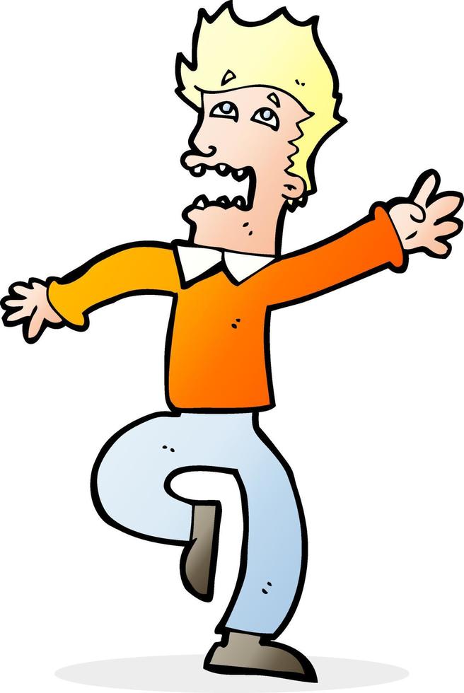 cartoon man in paniek vector