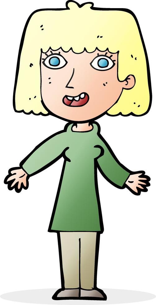 cartoon gelukkige vrouw vector