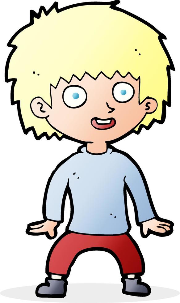 cartoon opgewonden jongen vector