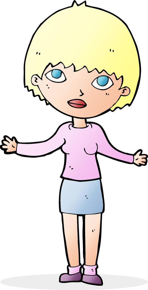 cartoon vrouw schouderophalend vector