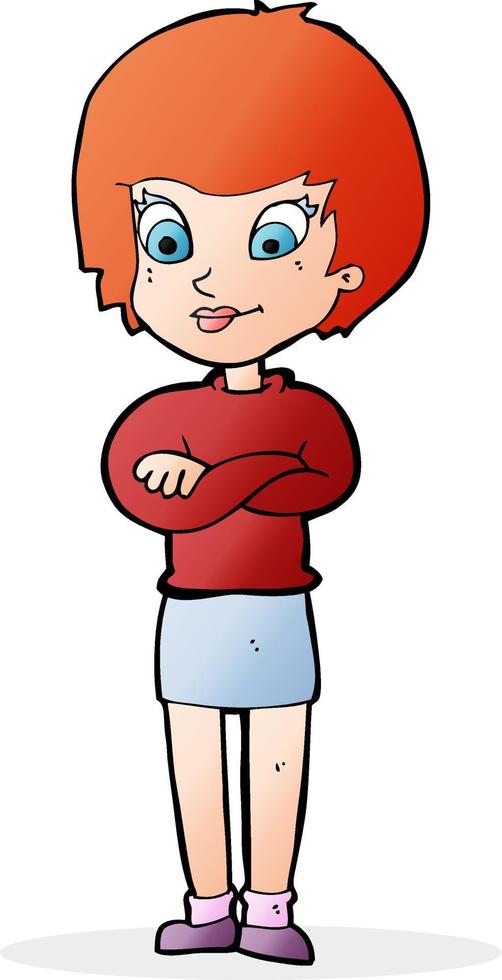 cartoon trotse vrouw vector