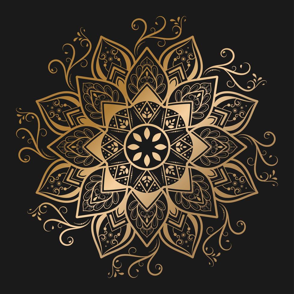 gouden filigraan bloemen mandala vector