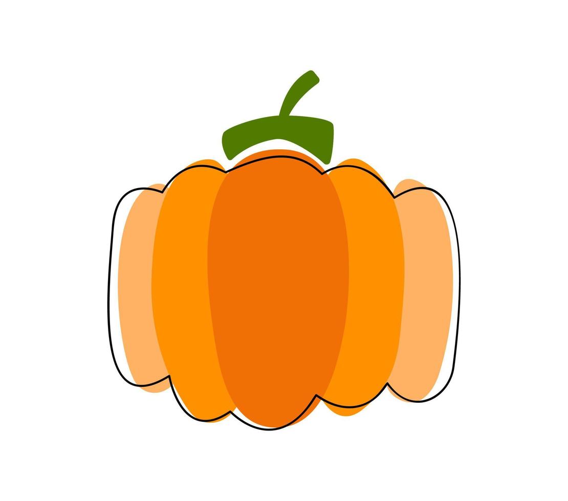 vector kleurrijk herfst tekening pompoen voor dankzegging dag. groente oogst vakantie Aan oktober 31. hand- getrokken gemakkelijk illustratie