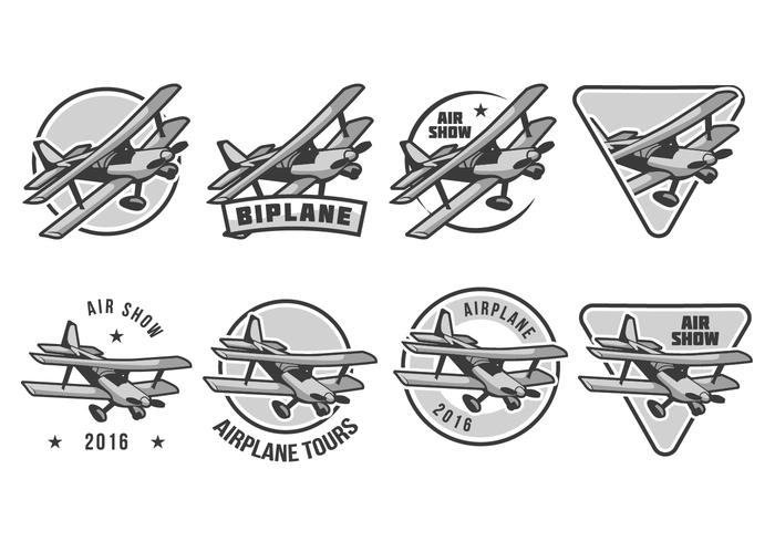 Gratis Biplane Badge Vector