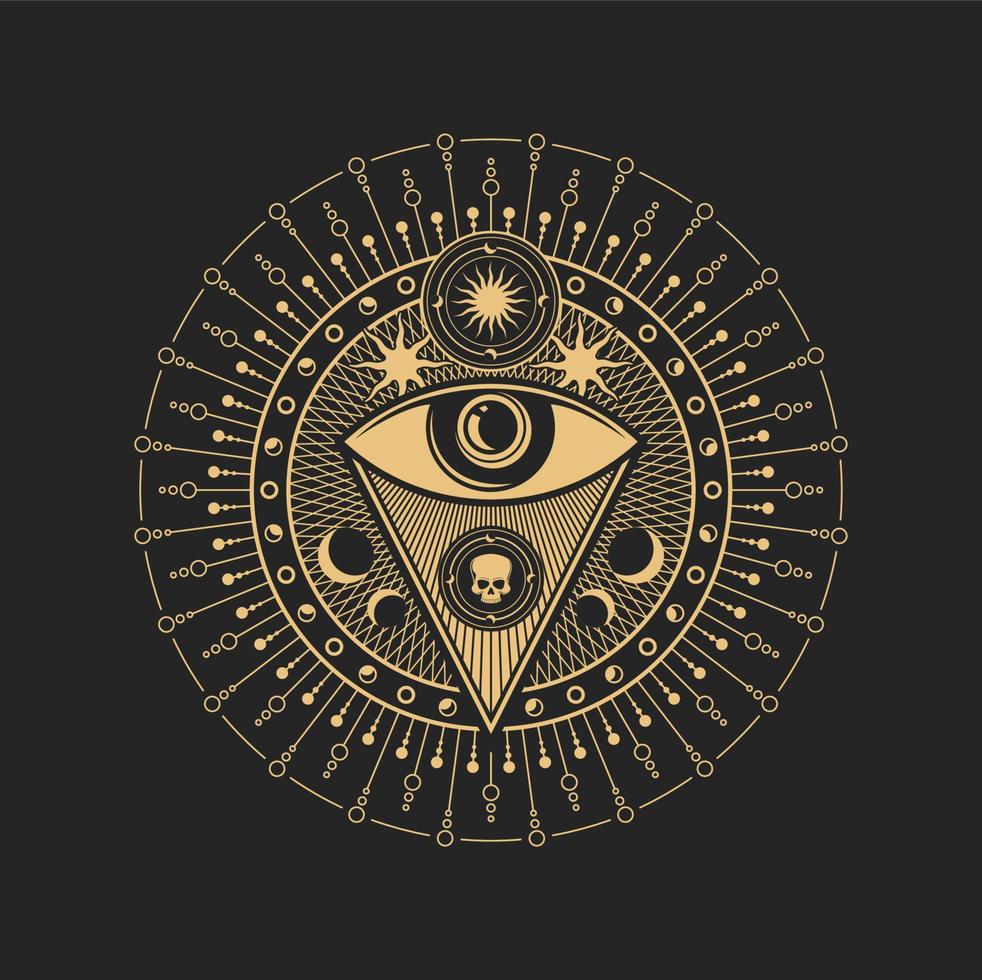 esoterisch occult symbool vector oog van voorzienigheid