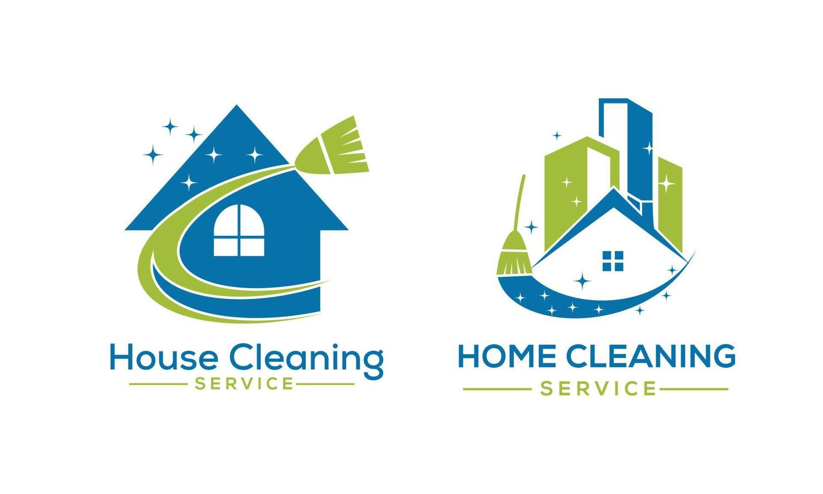 huis schoonmaak onderhoud logo vector