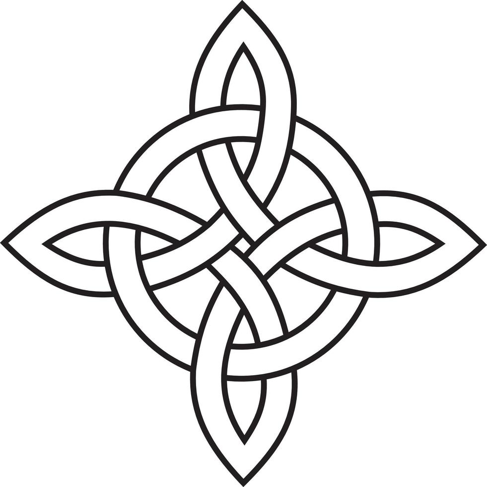 middeleeuws keltisch knoop tatoeëren. keltisch, Iers knopen ornament. keltisch symbool, eindeloos knoop vorm vector icoon, eindeloos geest eenheid symbool, heidens- cirkel tribal symbolen grafiek geïsoleerd