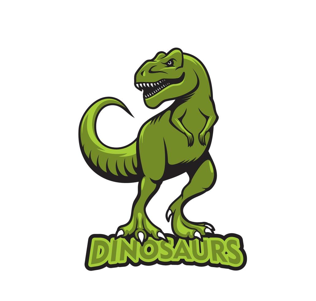 tyrannosaur dinosaurus mascotte, geïsoleerd vector dino