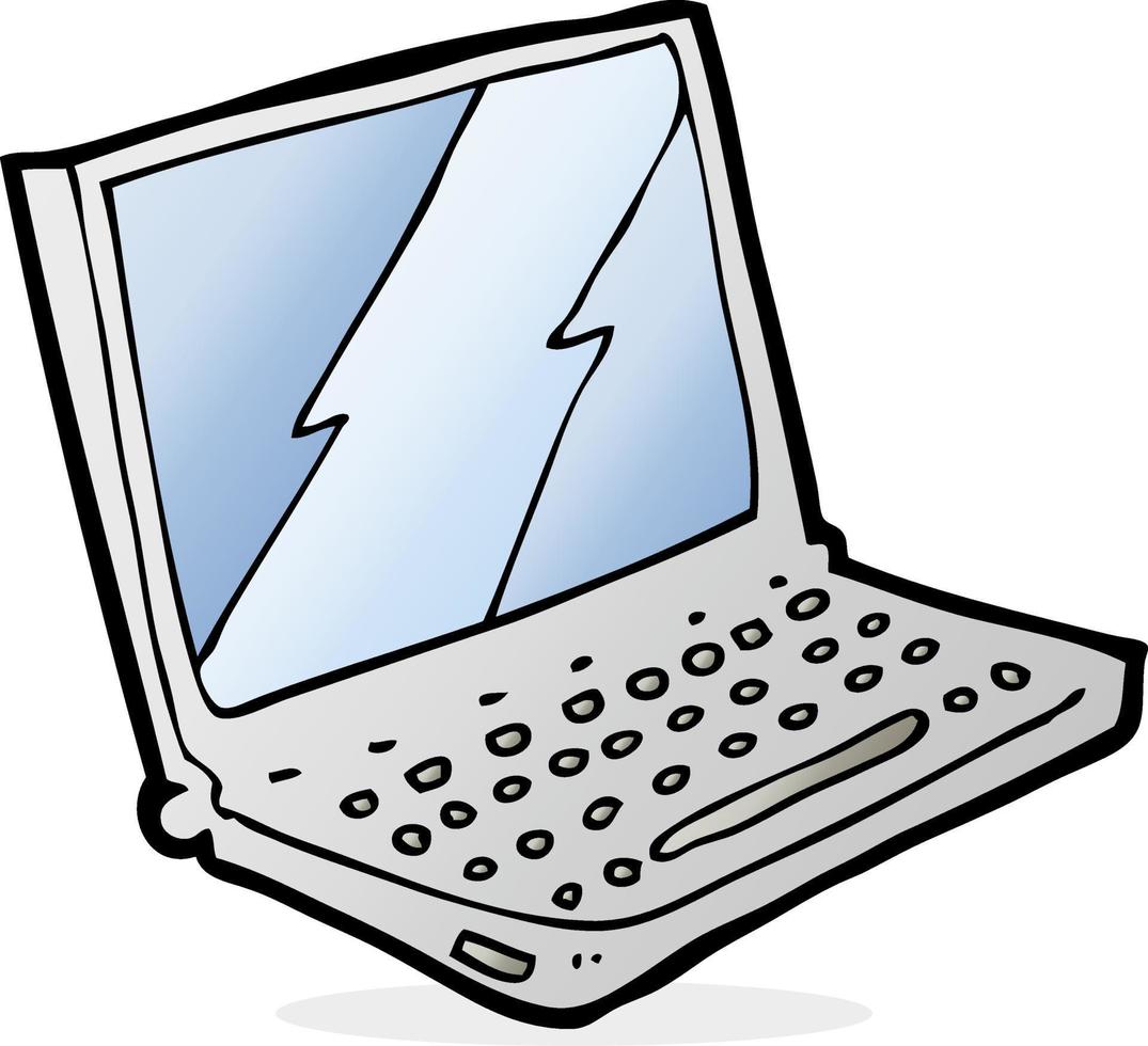 cartoon laptop computer vector