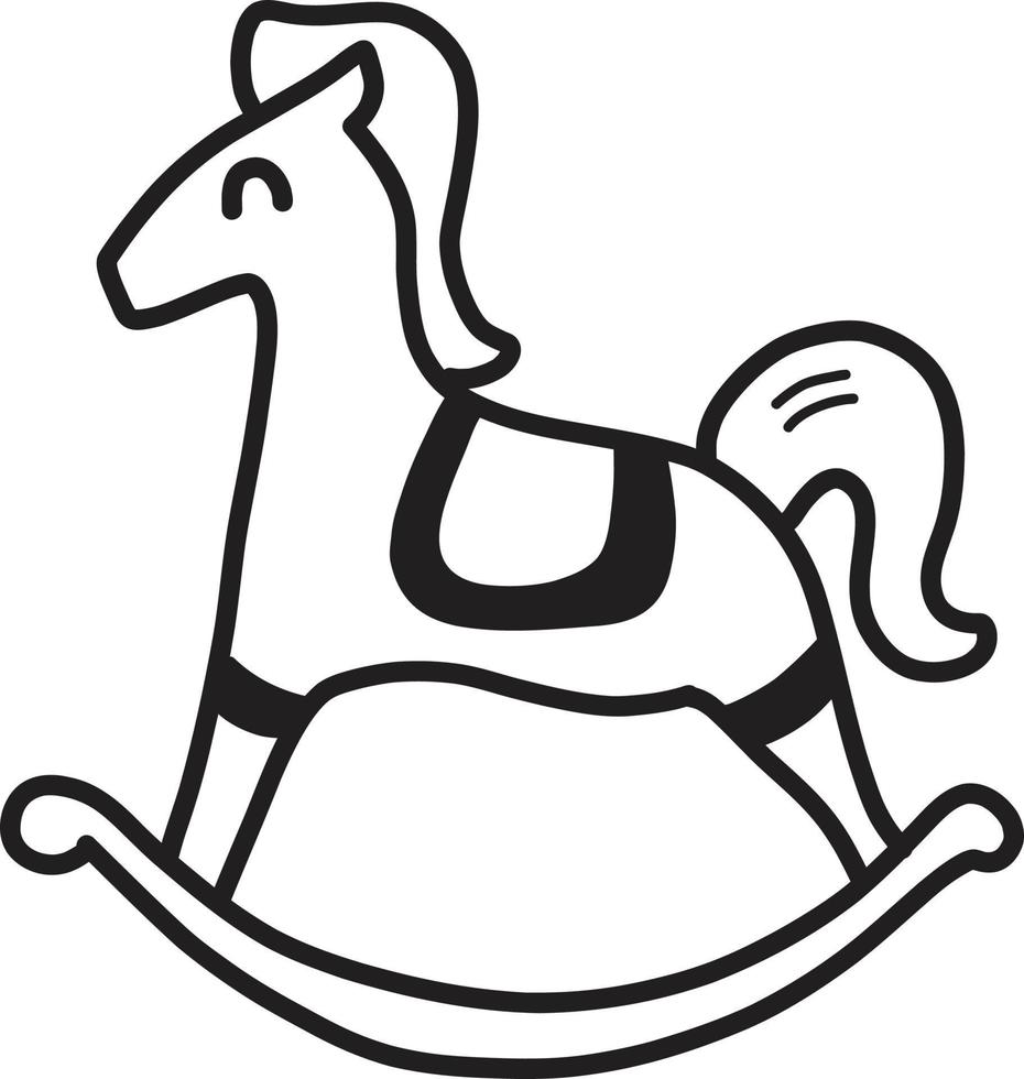hand- getrokken speelgoed- schommelen paard illustratie vector