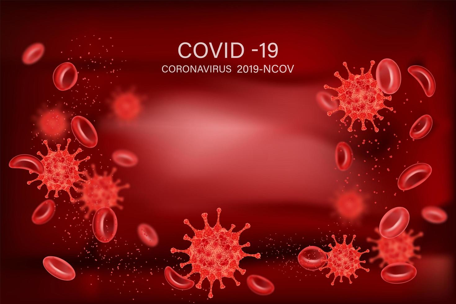 coronavirus-infectie in bloedstroom medisch ontwerp vector