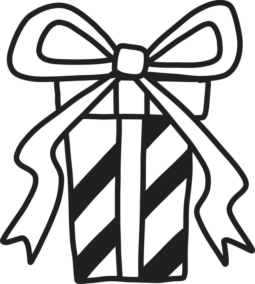 hand- getrokken plein Kerstmis geschenk doos illustratie vector