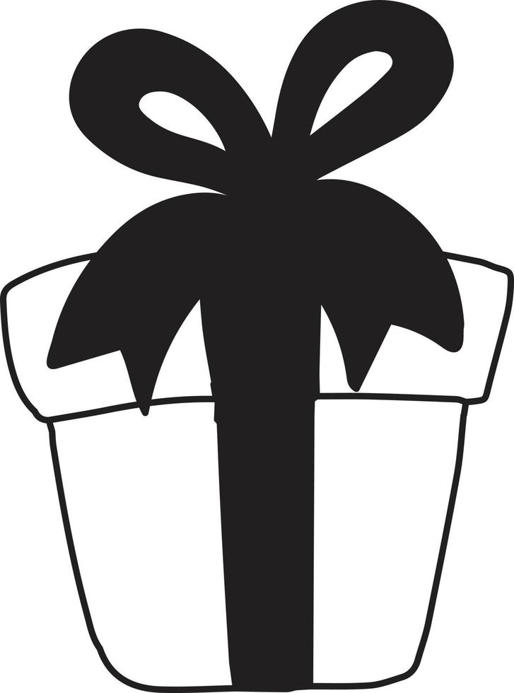 hand- getrokken plein Kerstmis geschenk doos illustratie vector