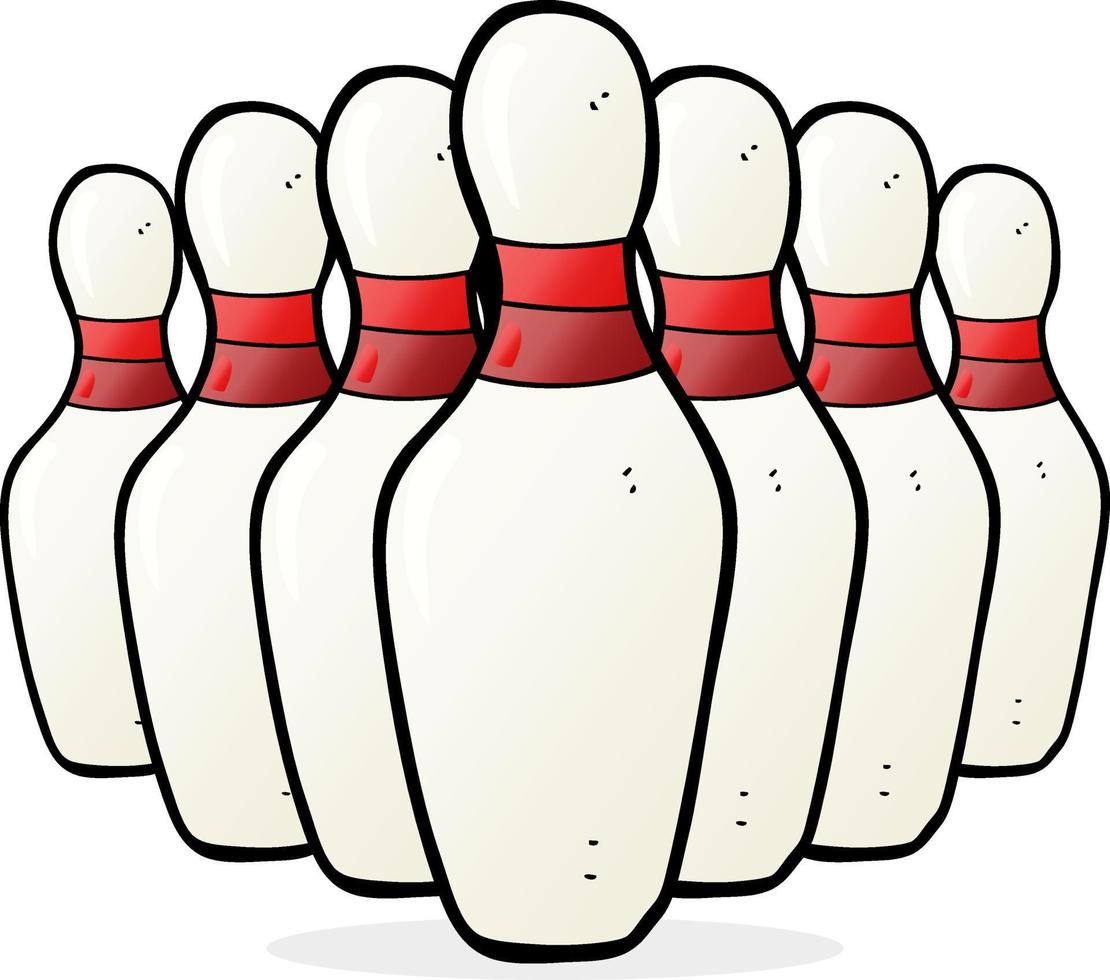 tekenfilm bowling pinnen vector