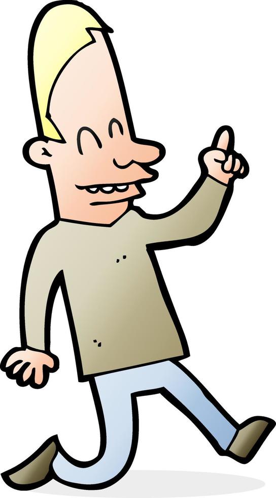 cartoon gelukkig man wijzend vector