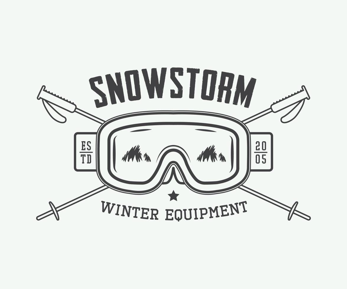 wijnoogst winter sport- logo, insigne, embleem en ontwerp elementen. vector illustratie