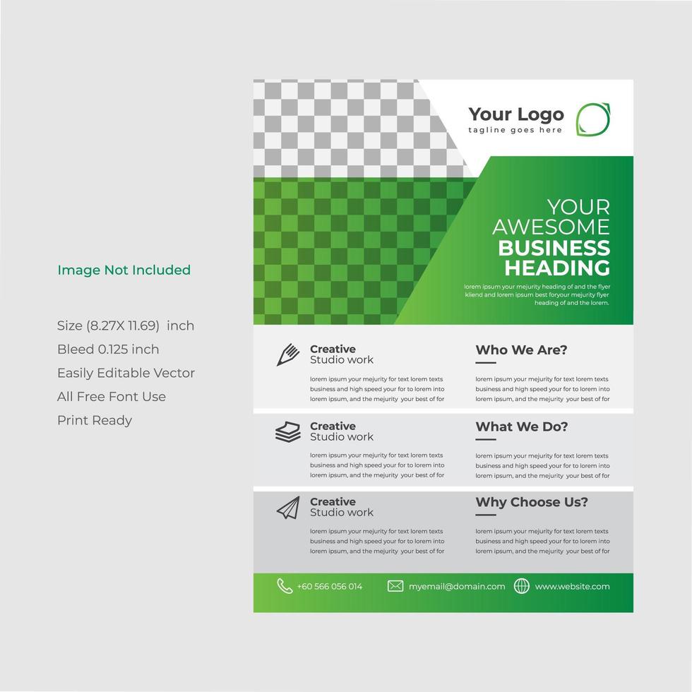 creatieve groene en grijze marketing flyer brochure vector